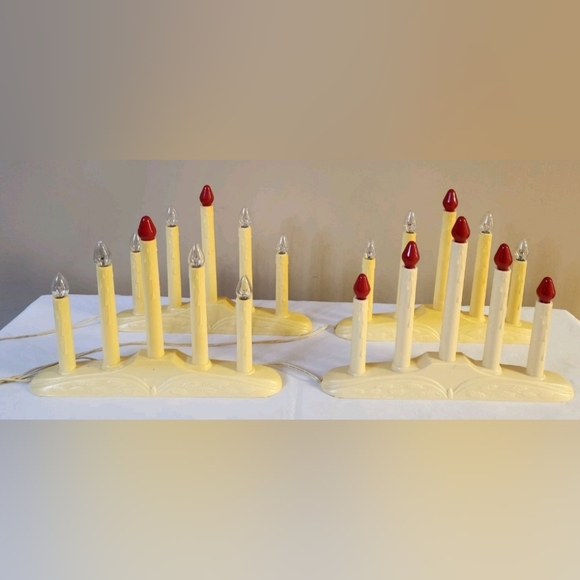 (4) Vintage Christmas 5-Light Window Electric Chandelier w...
